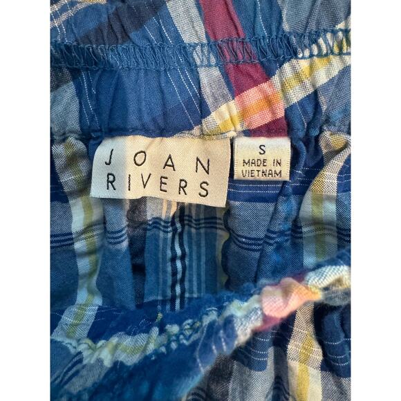 Vintage Blue Plaid Midi Skirt Pockets Picnic Retro Casual Everyday - Picture 5 of 6